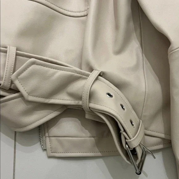Zara Men's Light Tan Biker Jacket